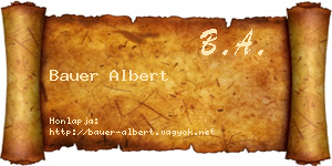 Bauer Albert névjegykártya